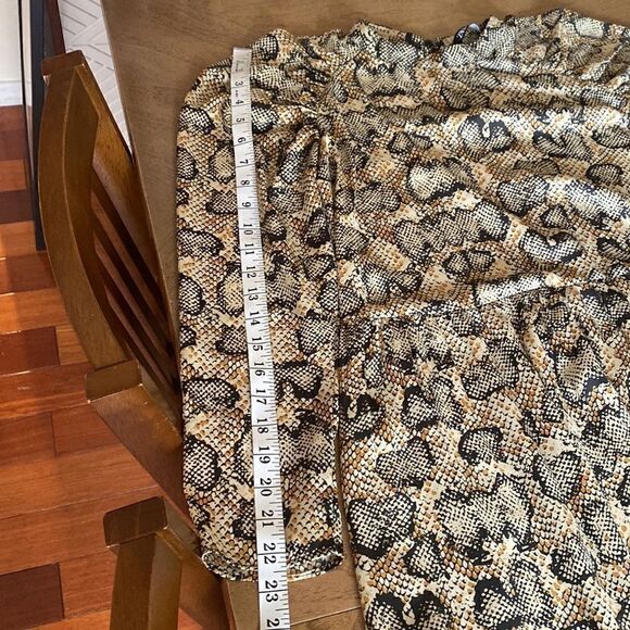 Zara Snakeskin Puff Sleeve Midi Dress Size Small - Picture 12 of 12